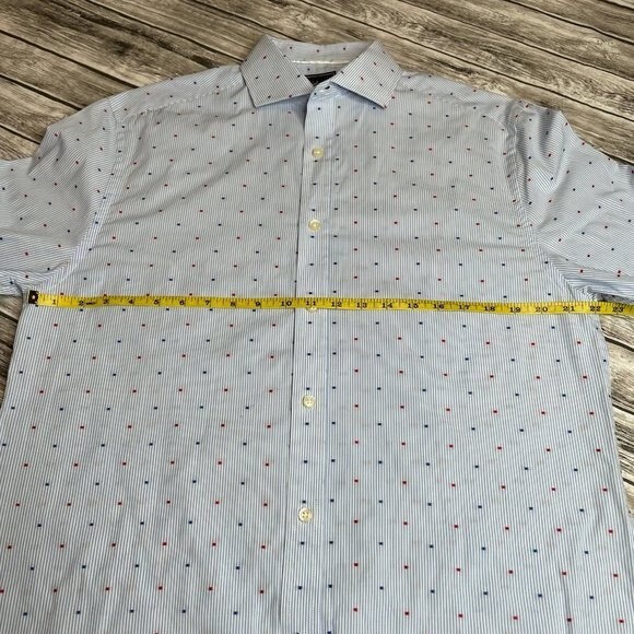 J.A.C.H.S. Manufacturing Co. Button Down Shirt Size 16.5 34-35 Red White & Blue - Picture 12 of 14